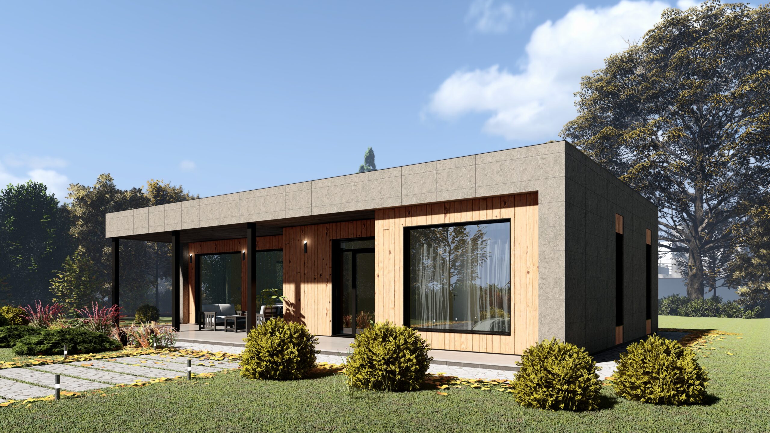 Almondo 97 m²-es SIP típusház külső látványterve