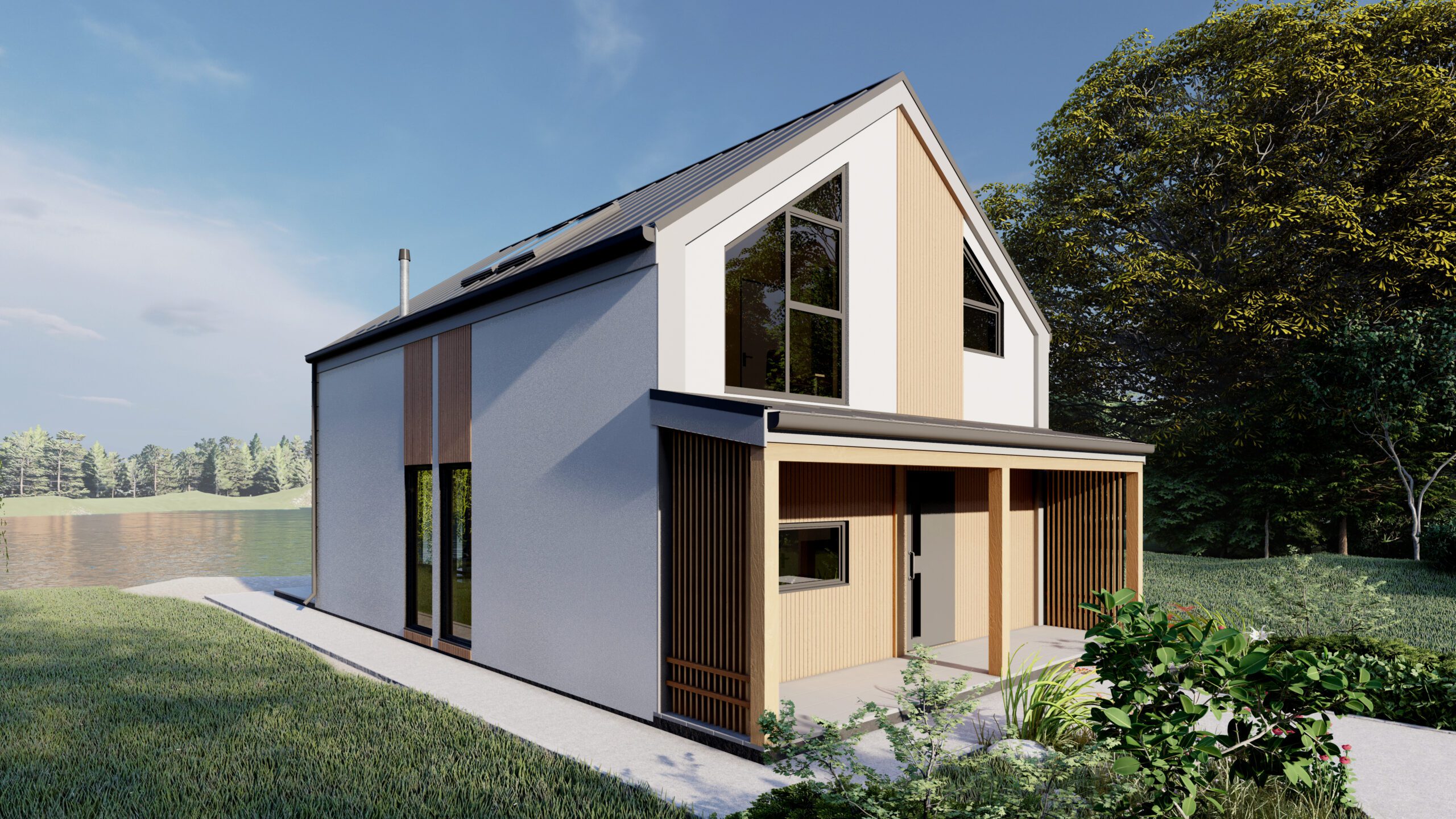 Aventura 132 m²-es SIP típusház külső látványterve