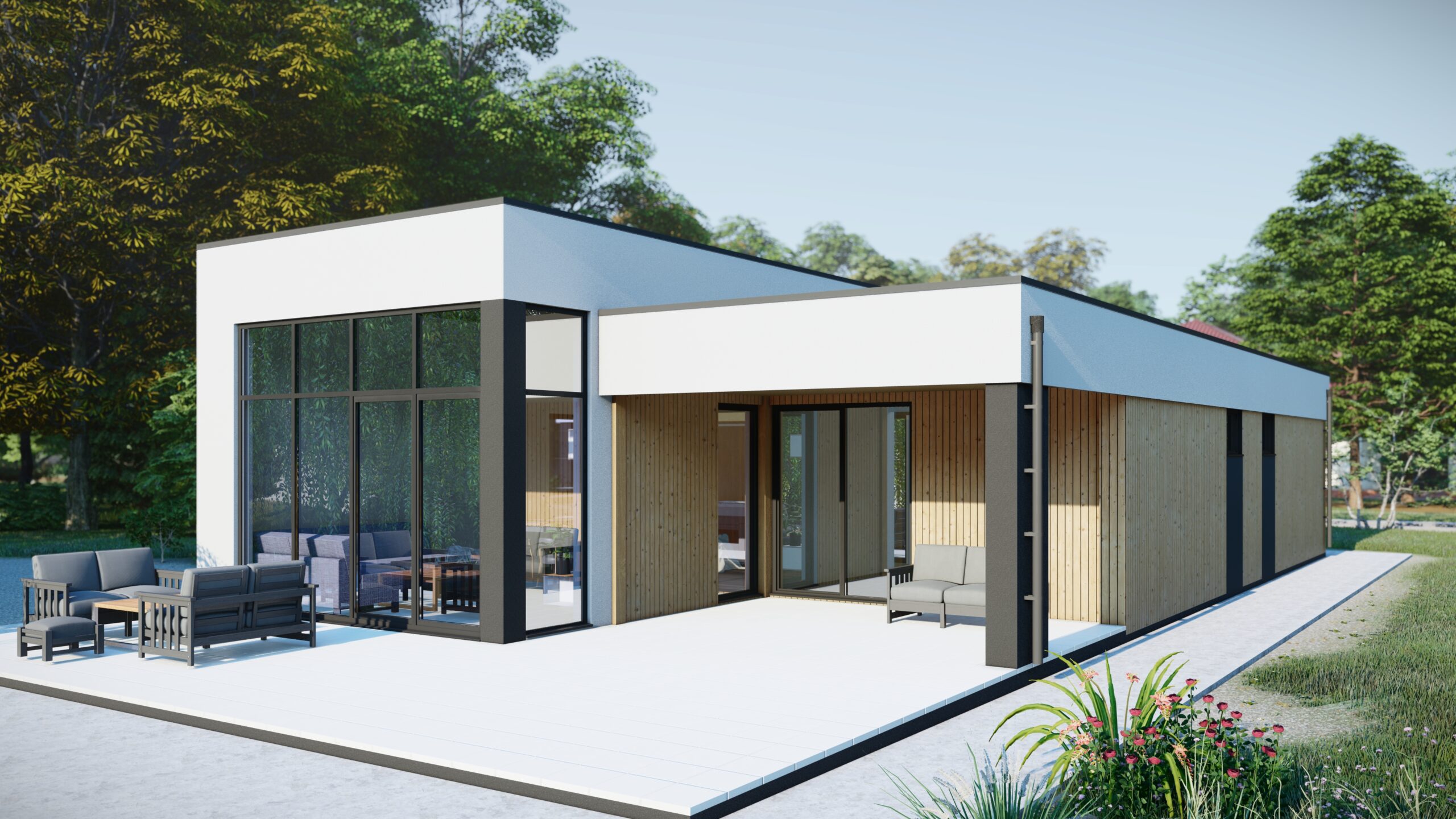 Ferro 110 m²-es SIP típusház külső látványterve