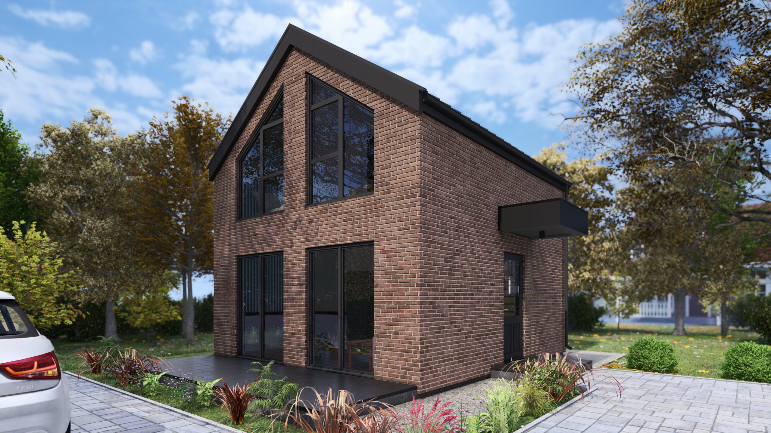 Flor 66 m²-es SIP típusház külső látványterve