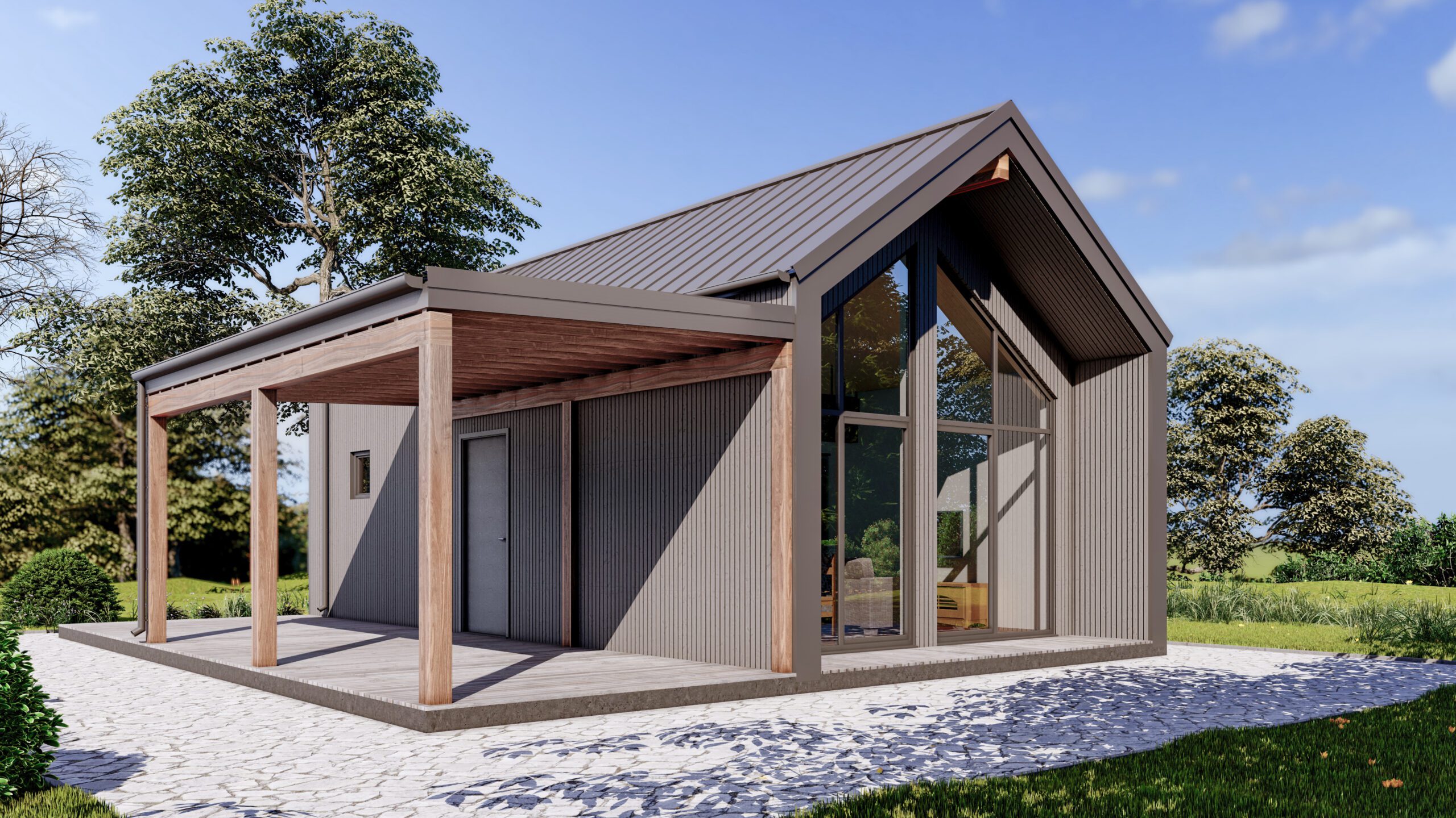 Lazure 42 m²-es SIP típusház külső látványterve