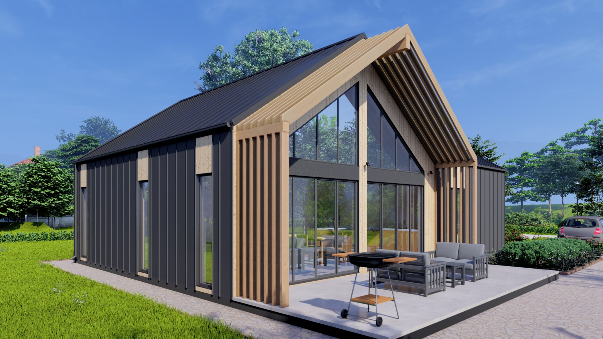 Leganza 113 m²-es SIP típusház külső látványterve