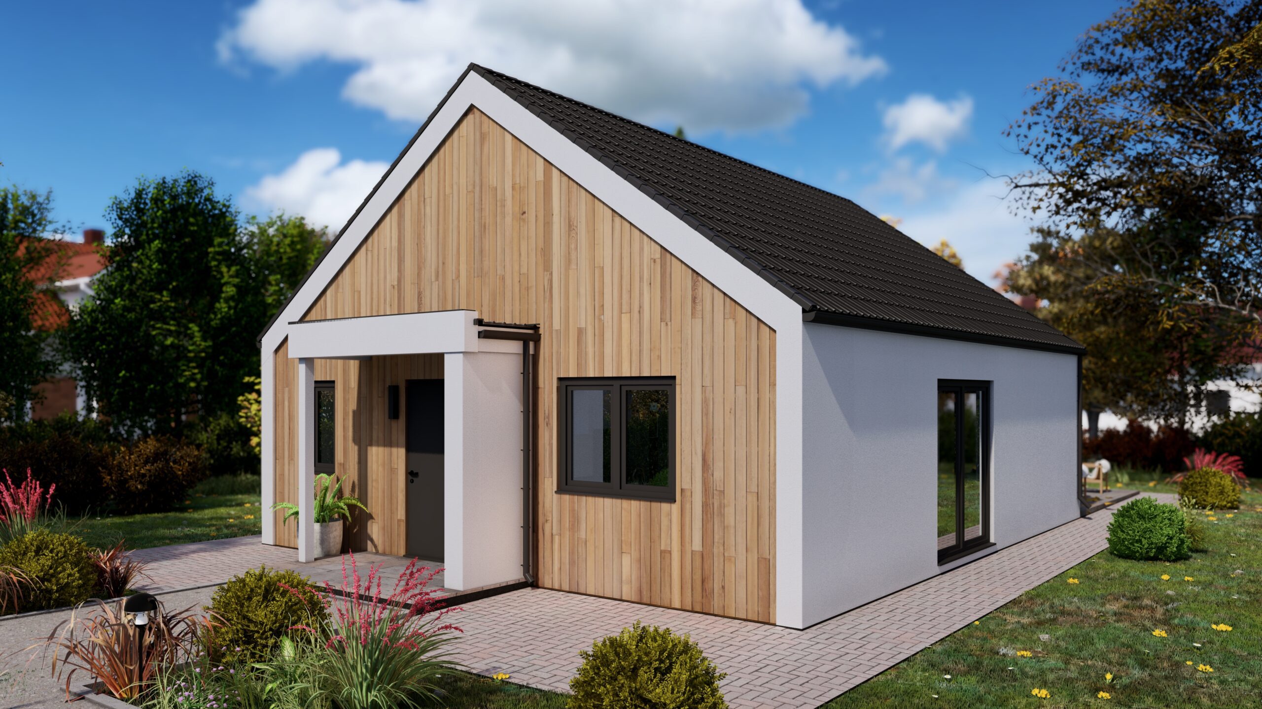 Madera 76 m²-es SIP típusház külső látványterve