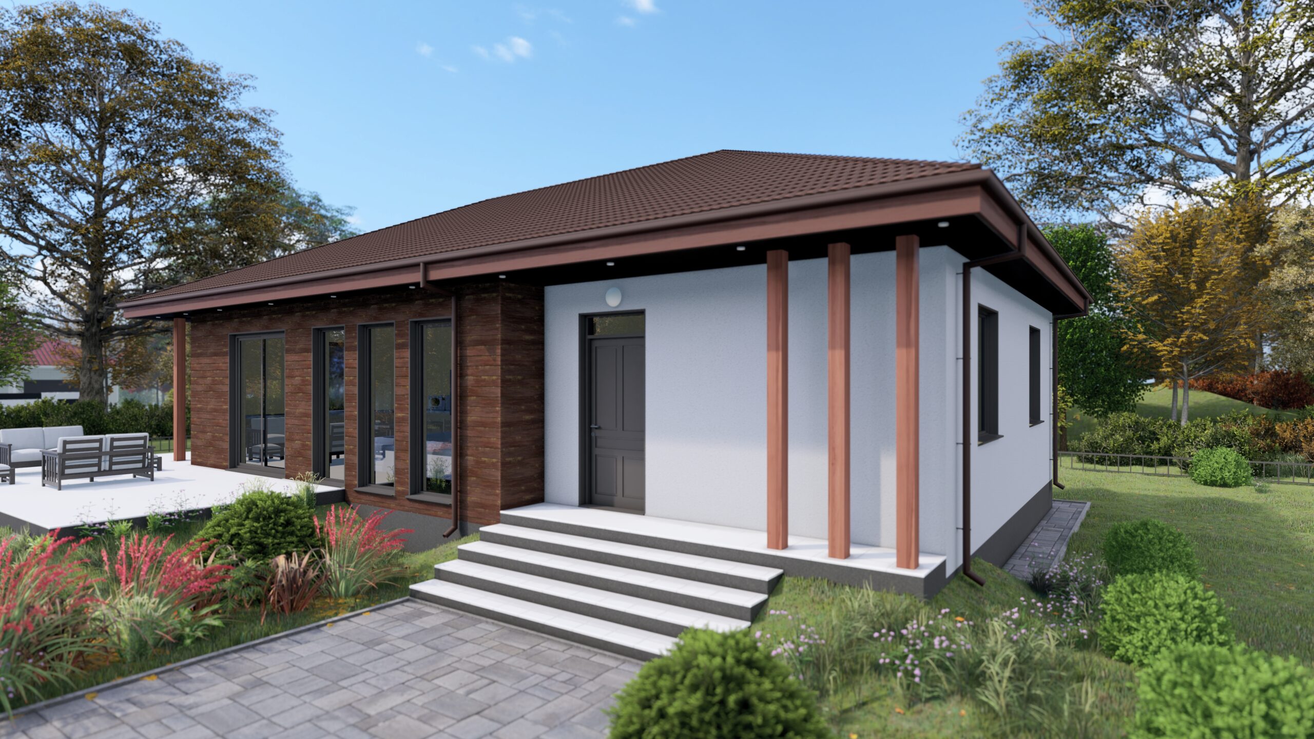 Marte 111 m²-es SIP típusház külső látványterve