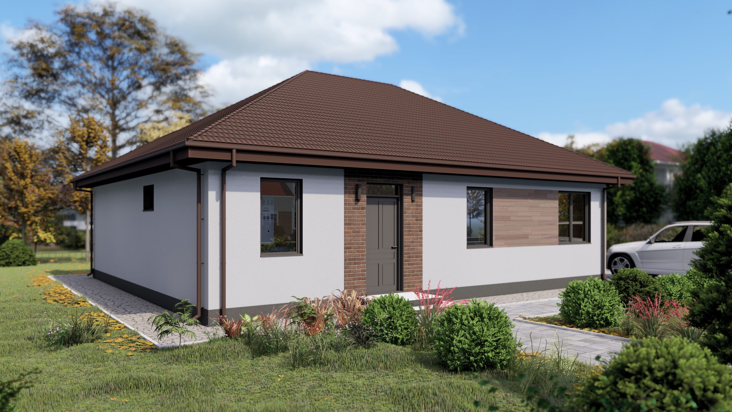 Mercurio 109 m²-es SIP típusház külső látványterve