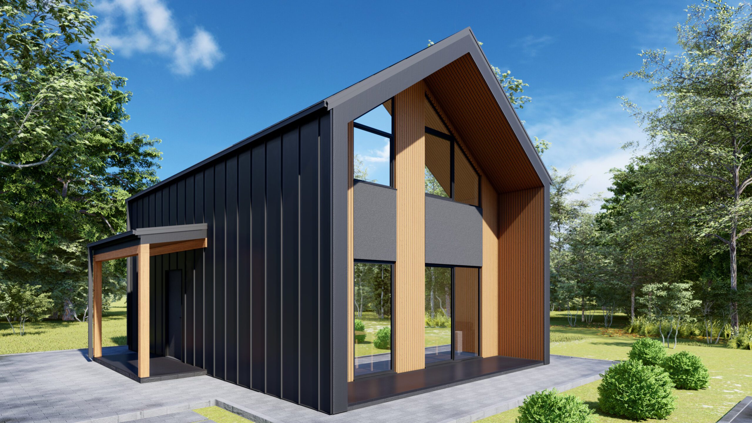 Oasis 104 m²-es SIP típusház külső látványterve