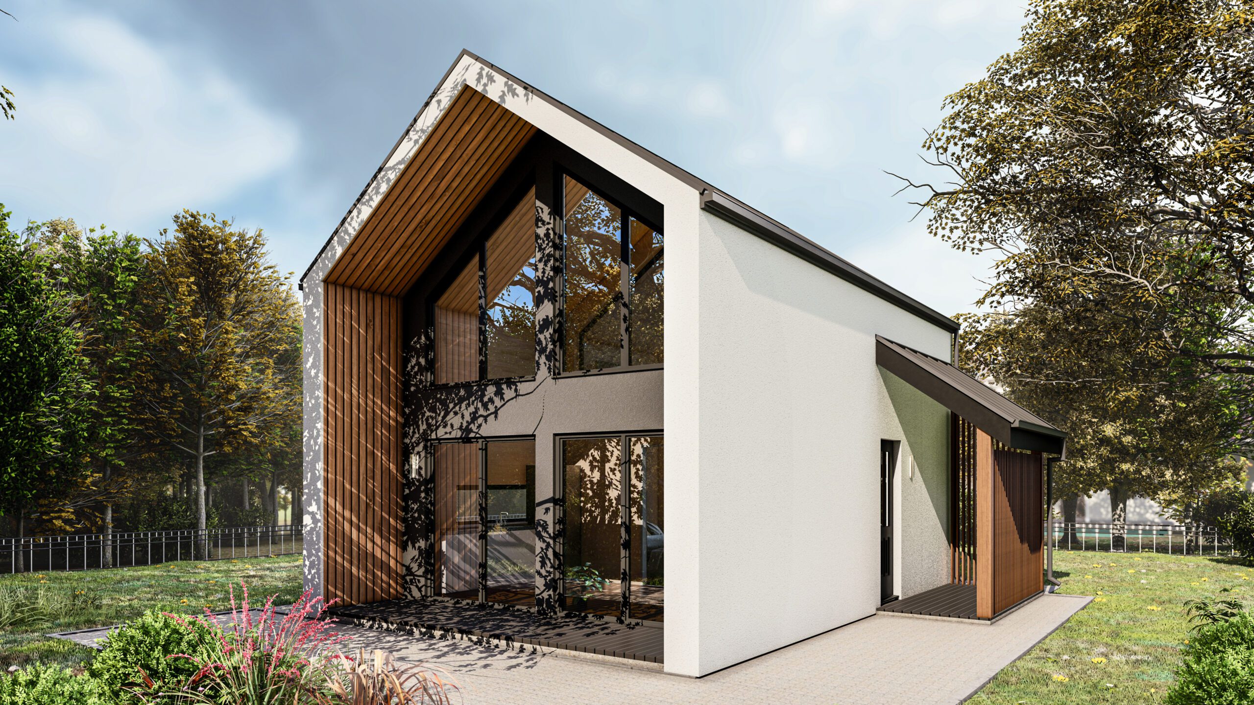 Optima 51 m²-es SIP típusház külső látványterve