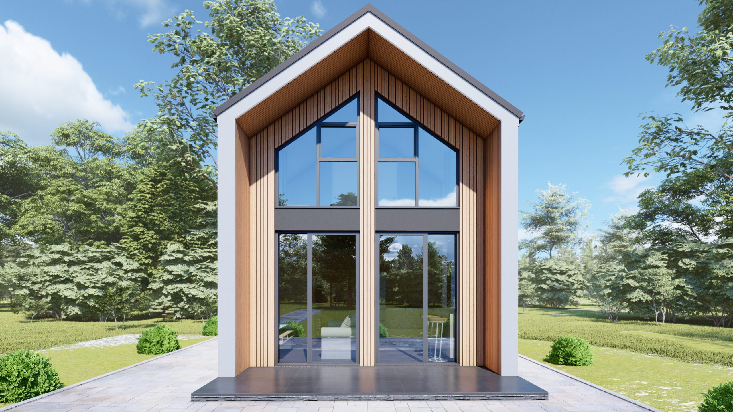 Sierra 54 m²-es SIP típusház külső látványterve