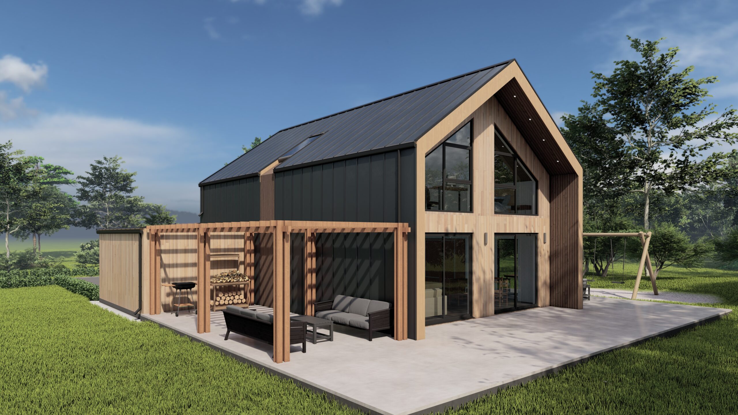 Solana 150 m²-es SIP típusház külső látványterve