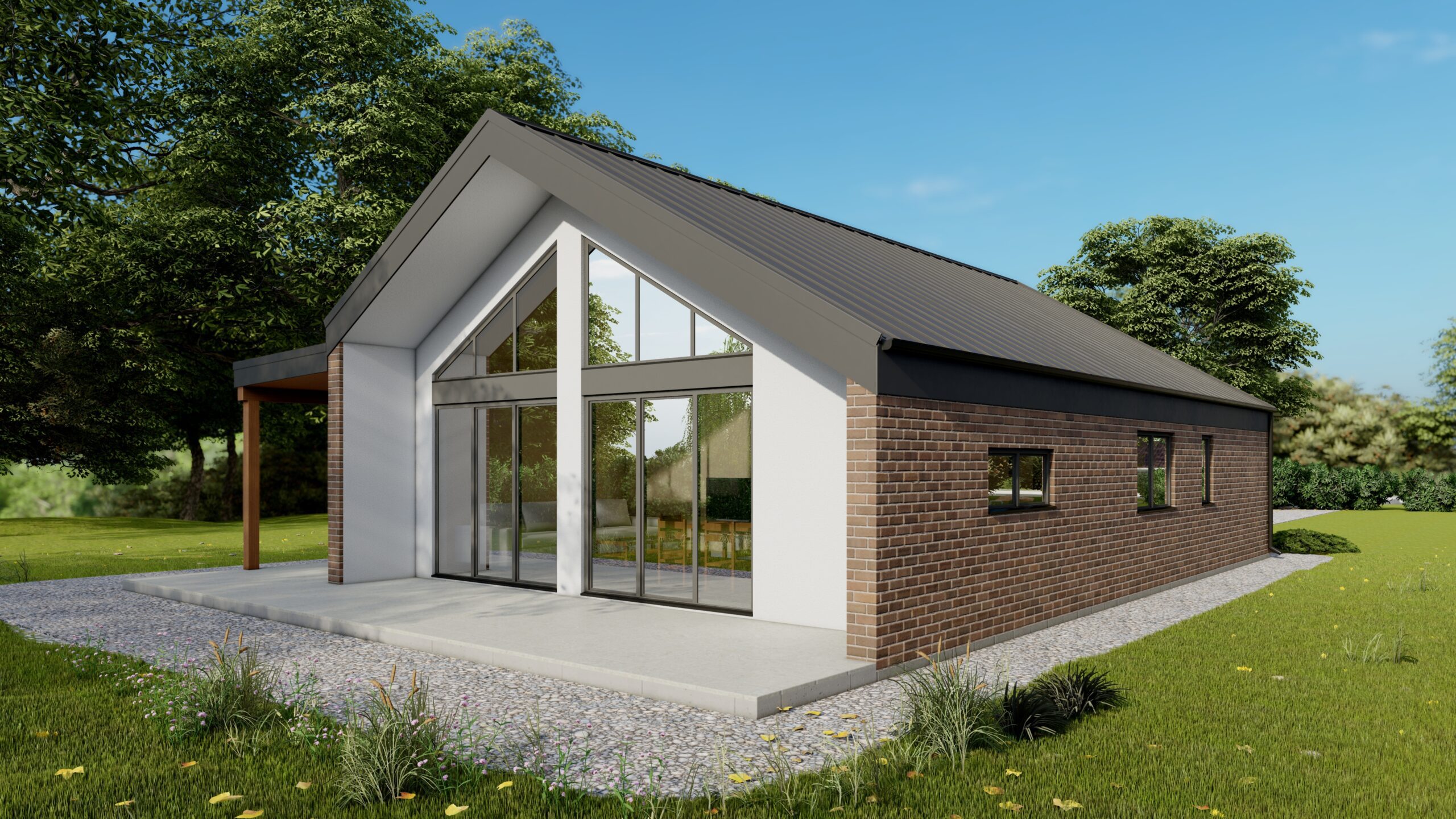 Terra 89 m²-es SIP típusház külső látványterve