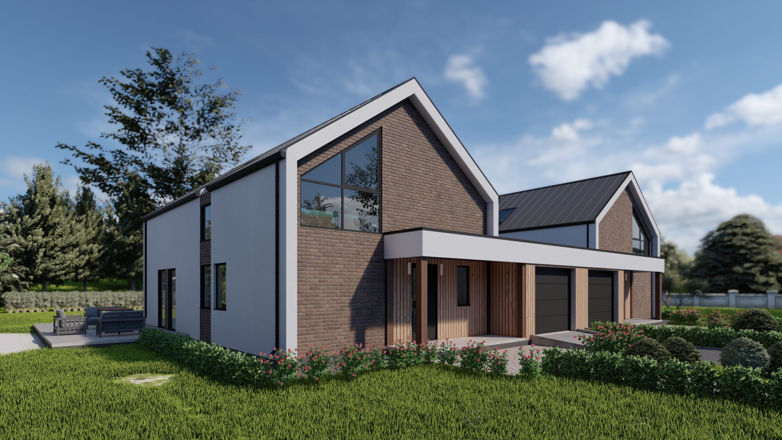 Vista 301 m²-es SIP típusház külső látványterve